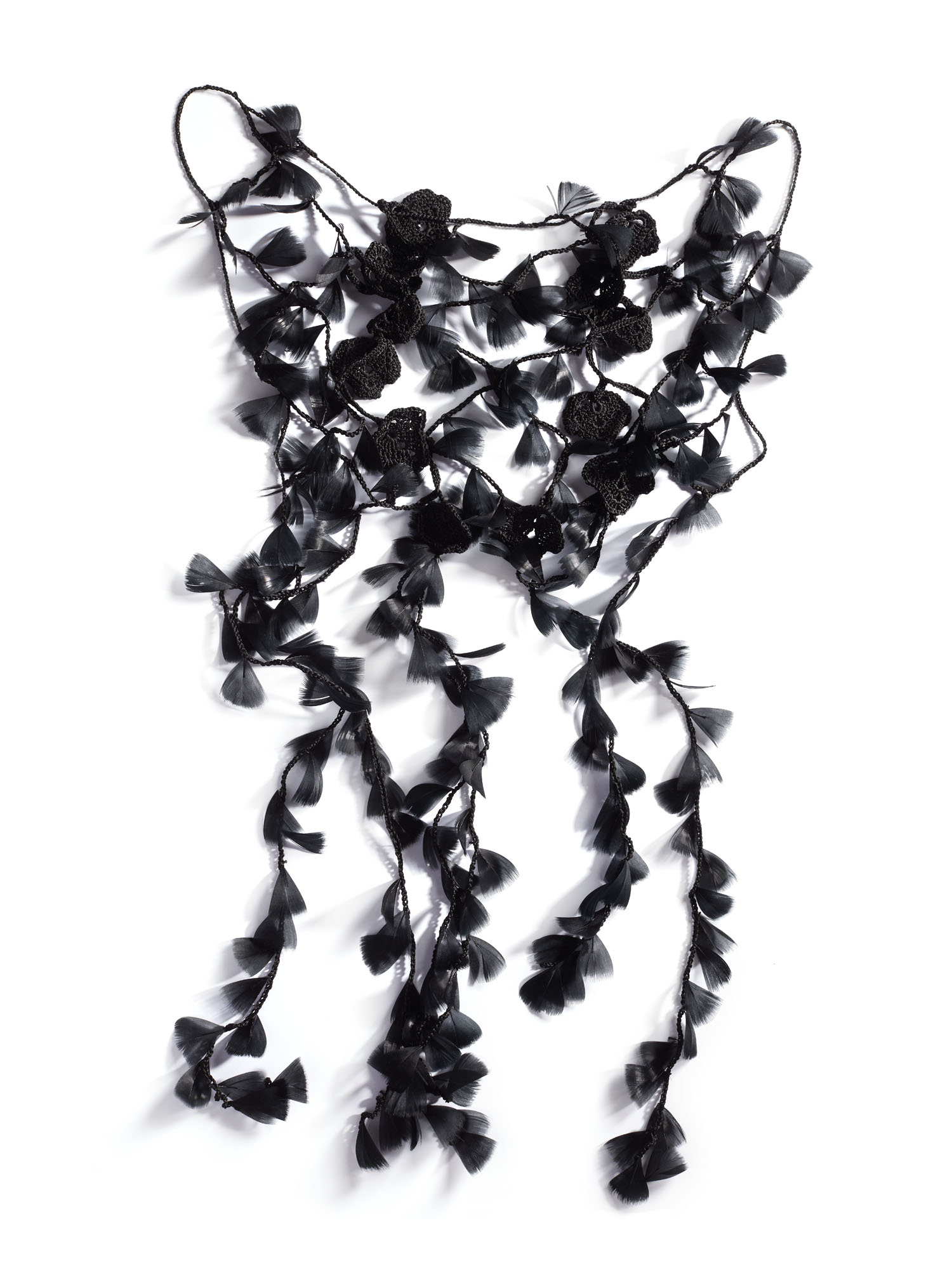 Echantillon plumasserie, Black Vine. Couleur : noir Catégorie : vegetal