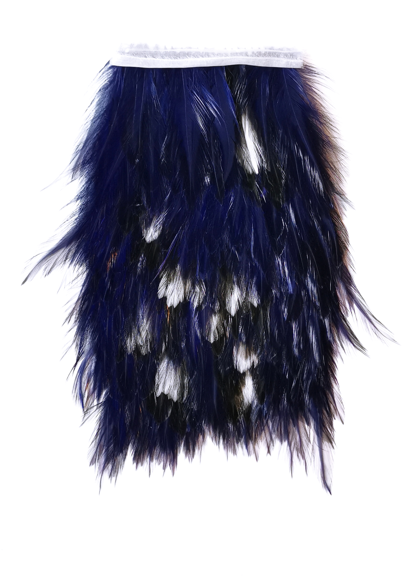 Echantillon plumasserie, Cobalt. Couleur : bleu, noir, blanc Catégorie : Multicolor