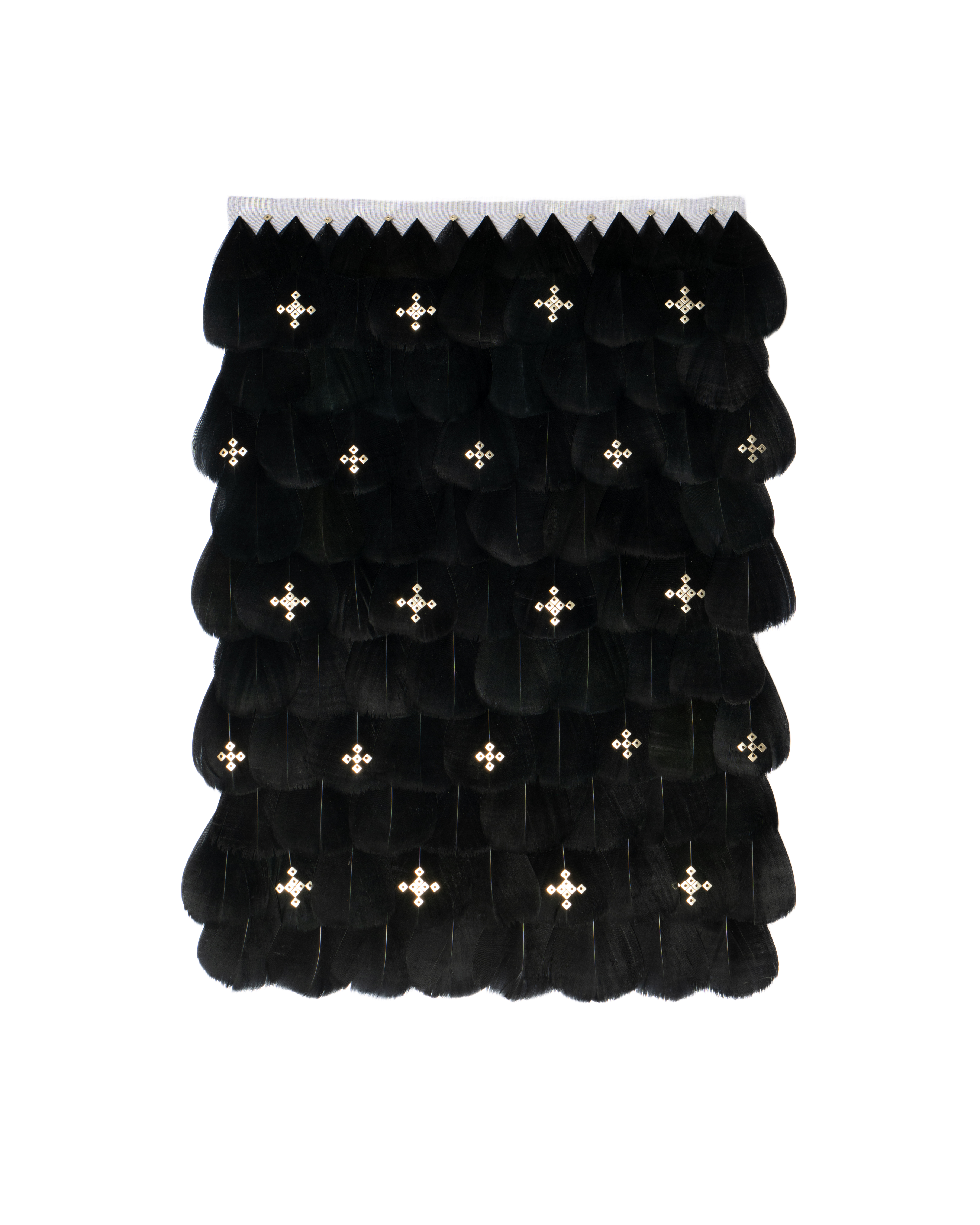 Echantillon plumasserie, Baroque. Couleur : noir. Catégorie : Black.