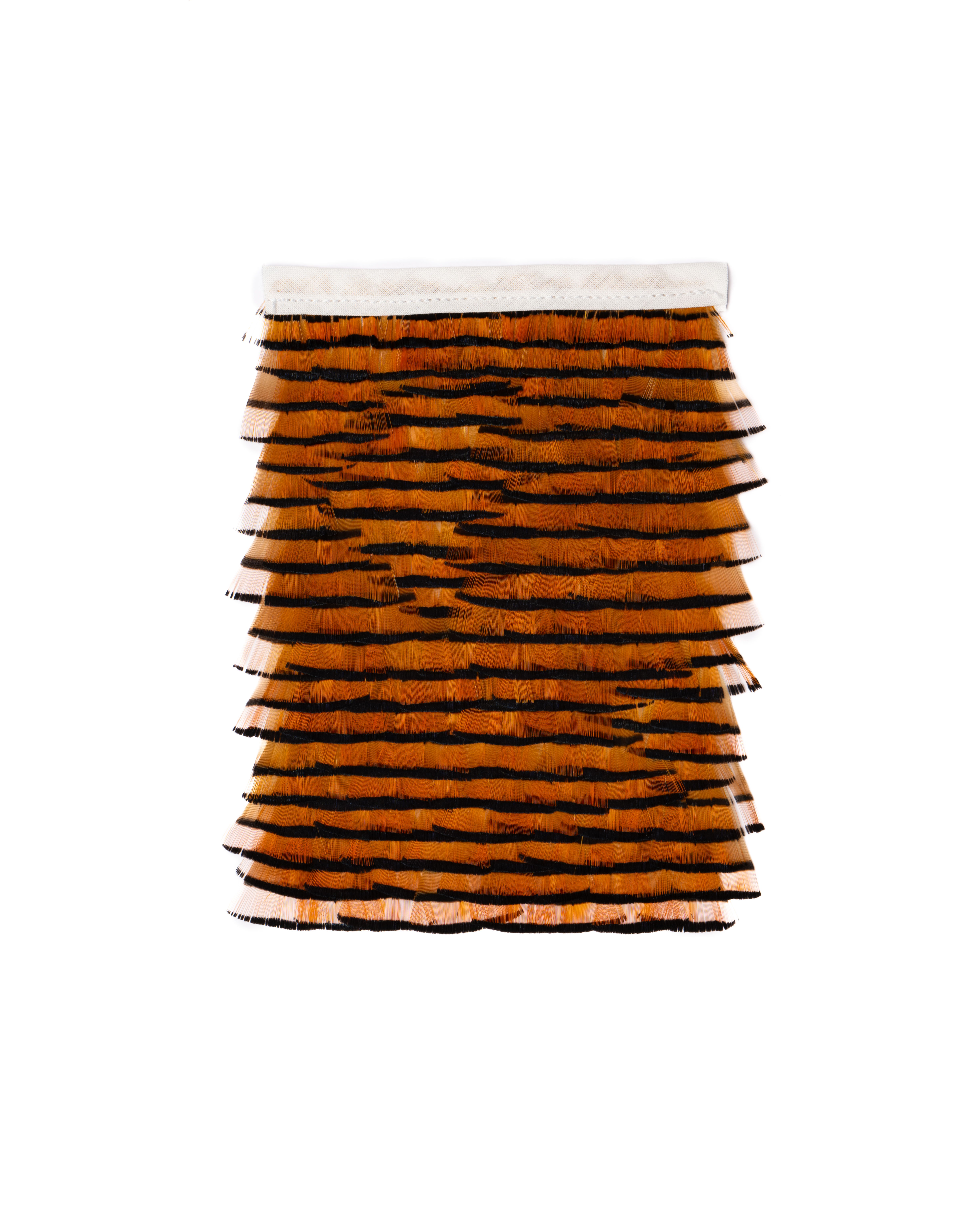 Echantillon plumasserie, Tiger. Couleur : Noir, Orange Catégorie : Animal