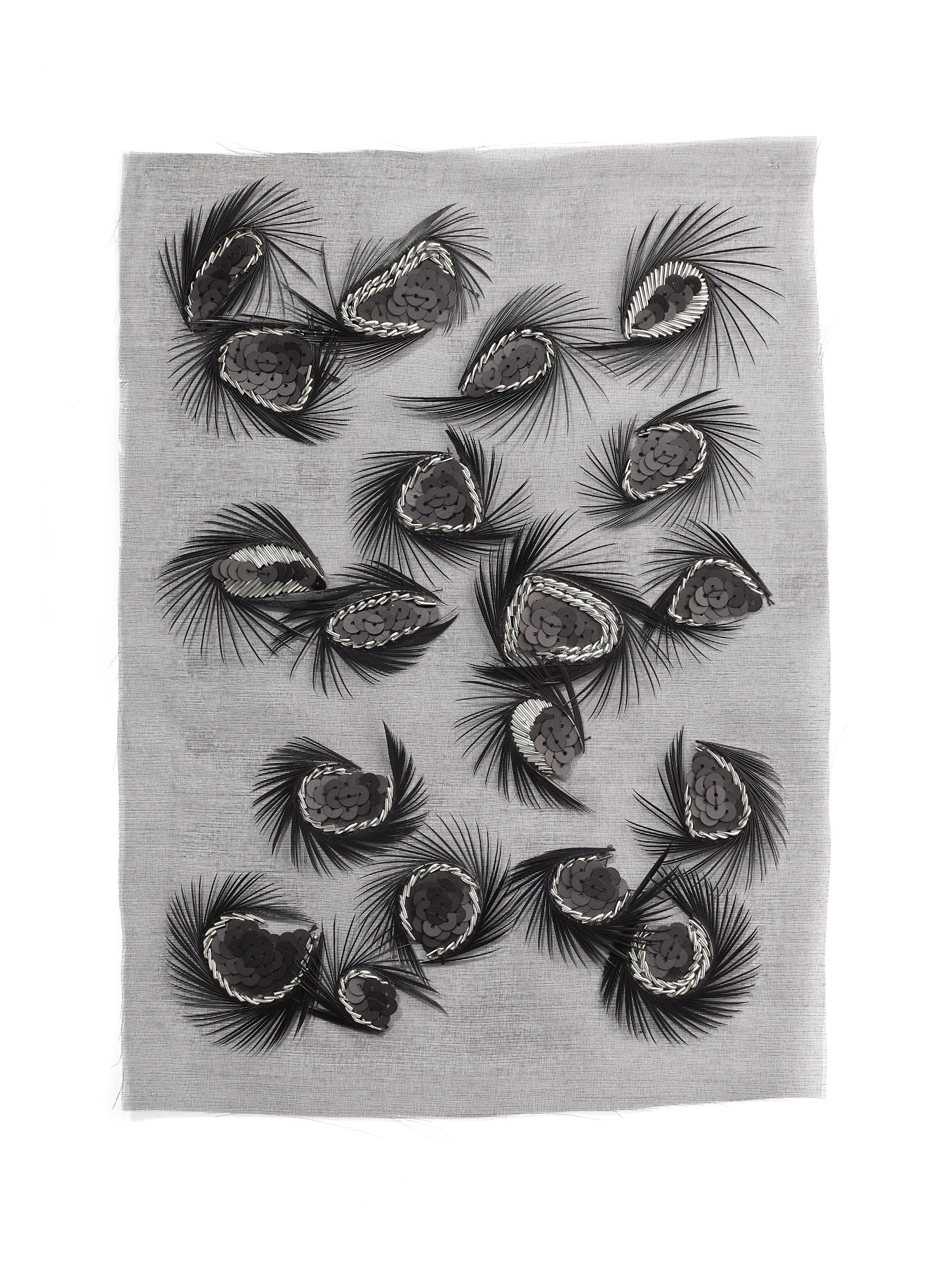 Echantillon Plumasserie, Guépard. Couleur : Noir Catégorie : Embroidery