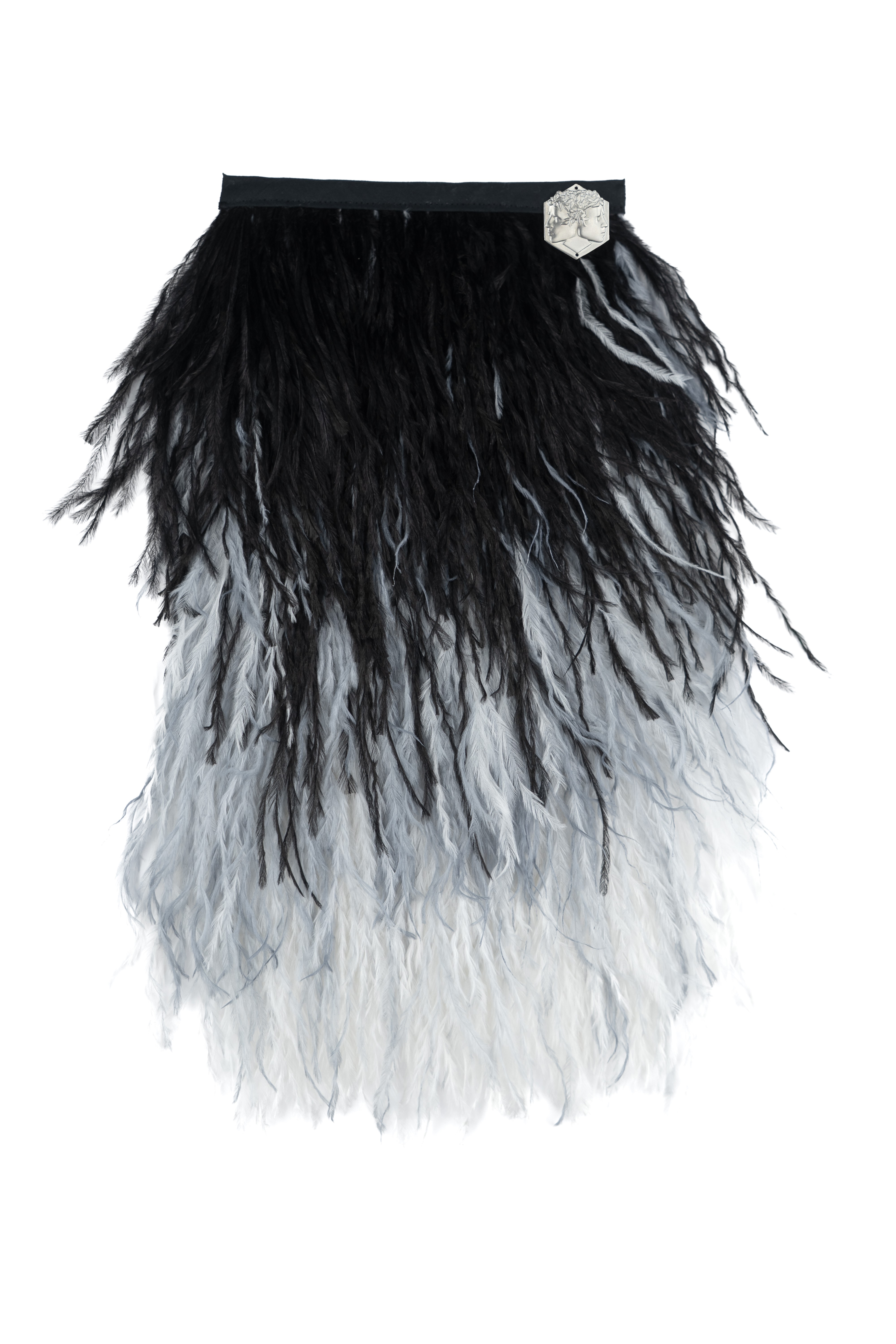 Echantillon plumasserie, choalky. Couleur : Gris, Noir, Blanc Catégorie : Fluffy