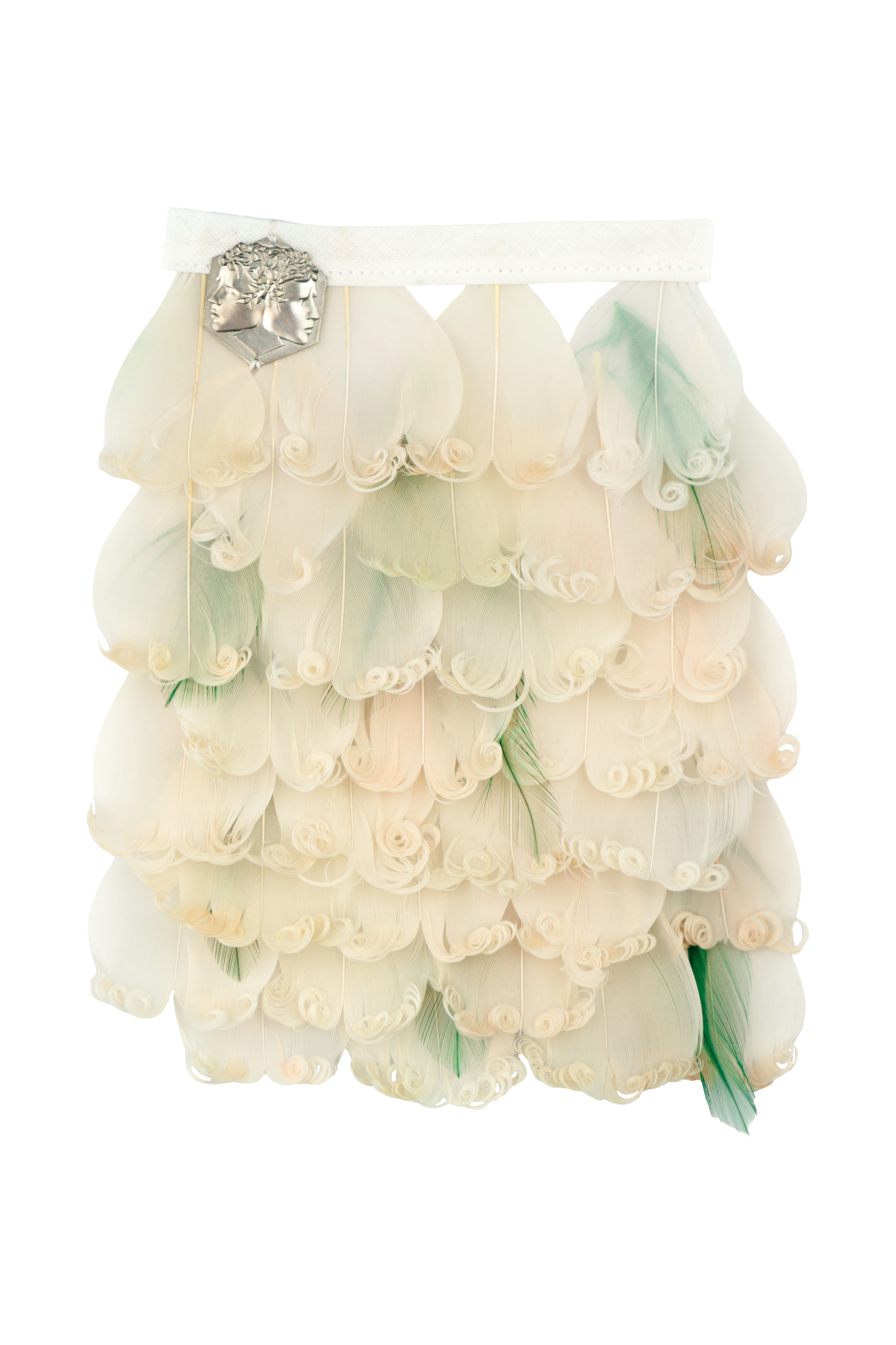 Echantillon plumasserie, marie-antoinette. Couleur : Crème, Vert Catégorie : Vegetal