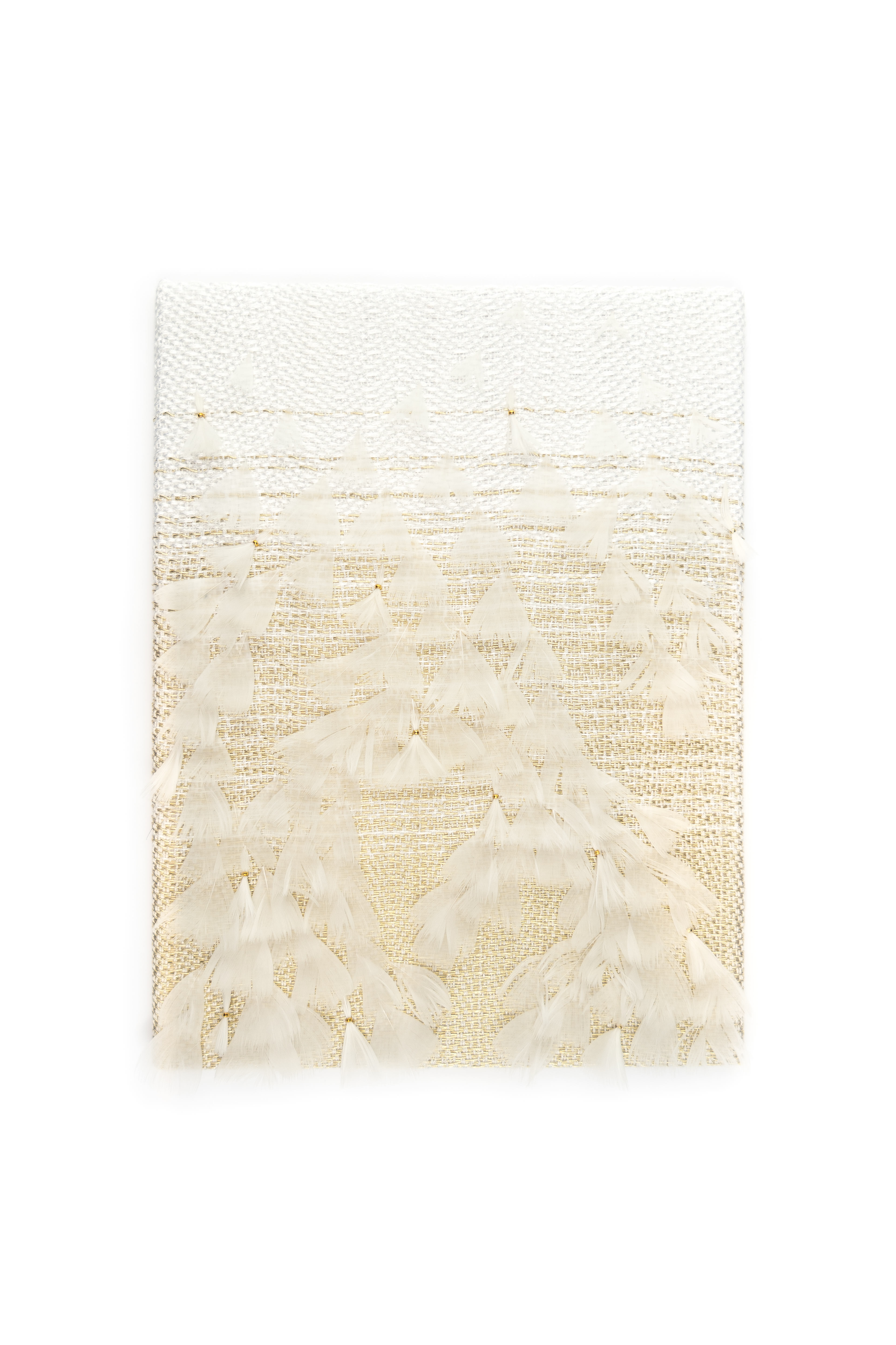 Echantillon plumasserie, Victoria. Couleur : Blanc, Gold Catégorie : Gold