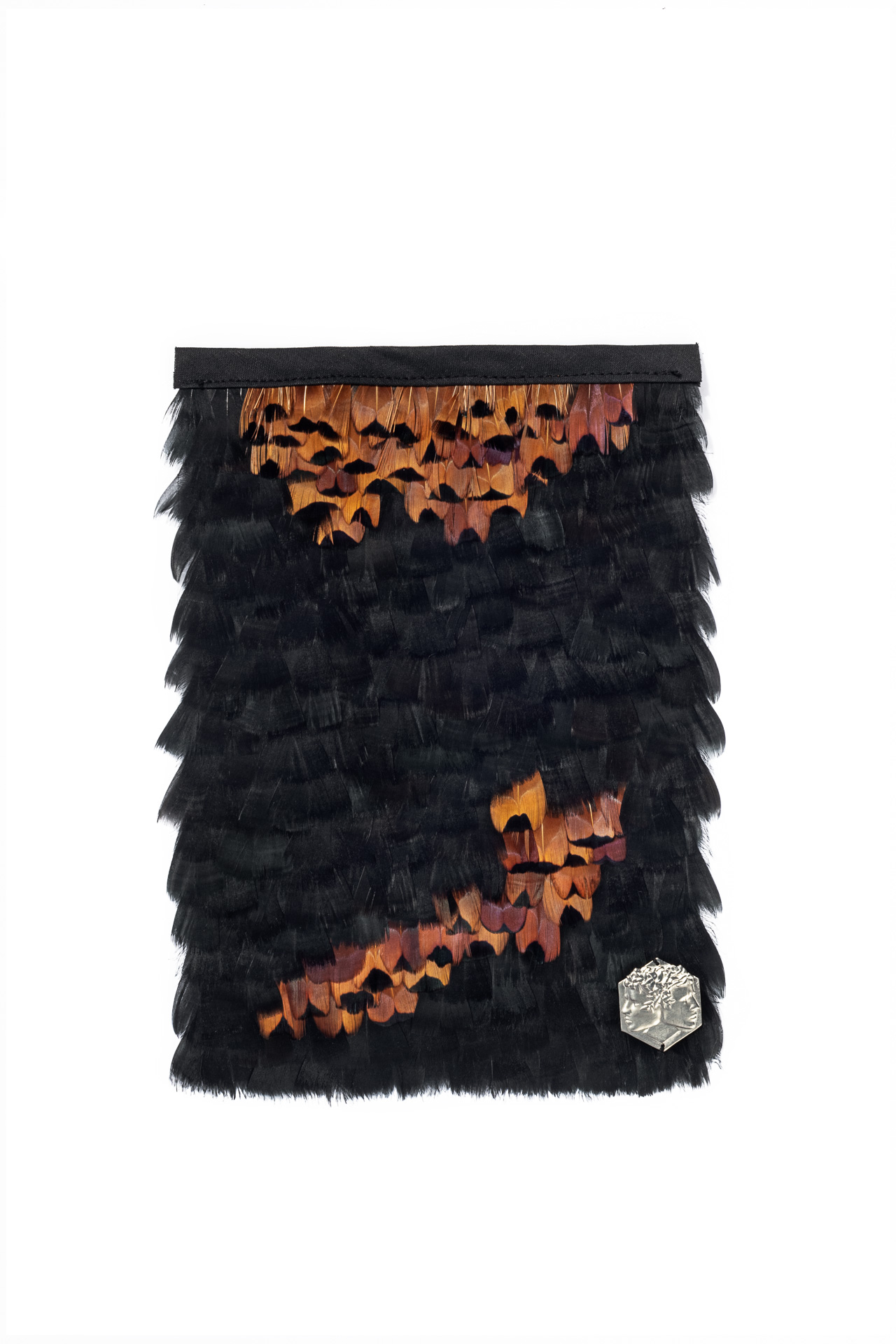 Echantillon plumasserie, Faisan. Couleur : Noir Catégorie : Black