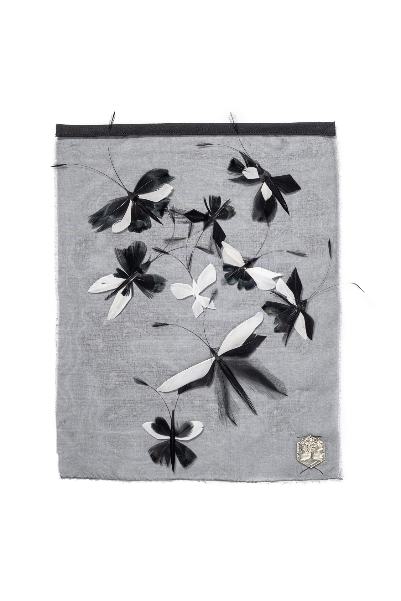 Echantillon plumasserie, Butterflies. Couleur : Noir Catégorie : Animal