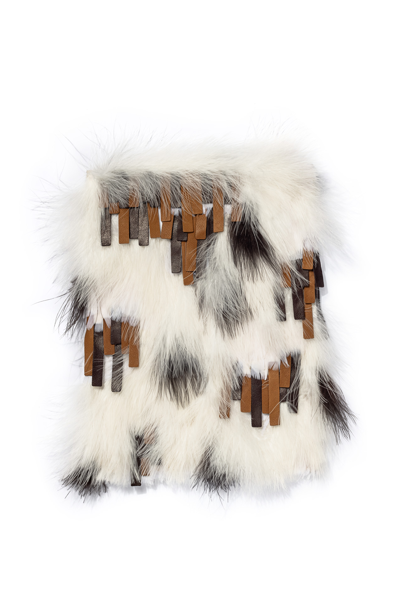 Echantillon plumasserie, Pelt. Couleur : Blanc, Marron Catégorie : White